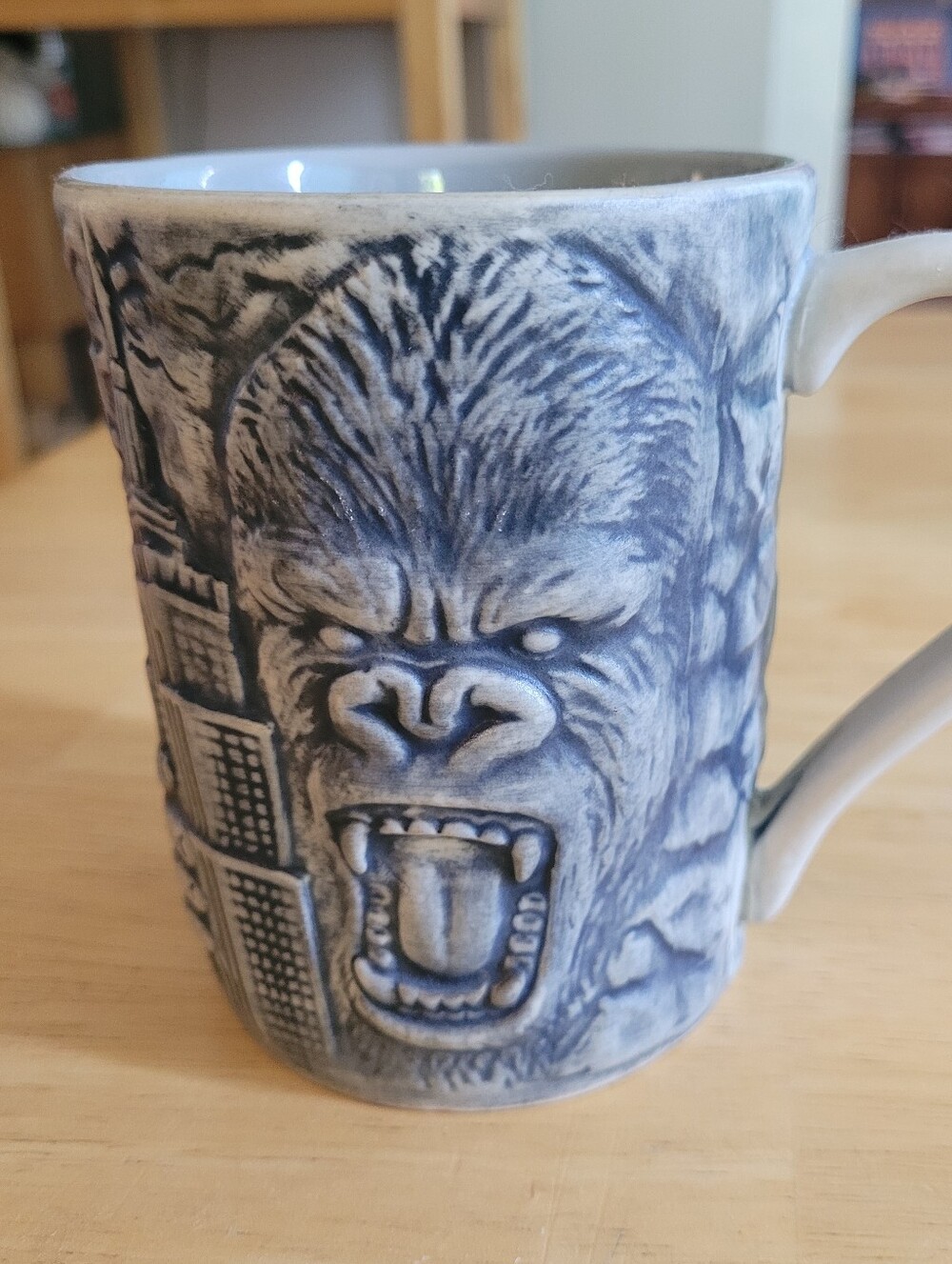 King Kong Ceramic Coffee Mug in Gray and White